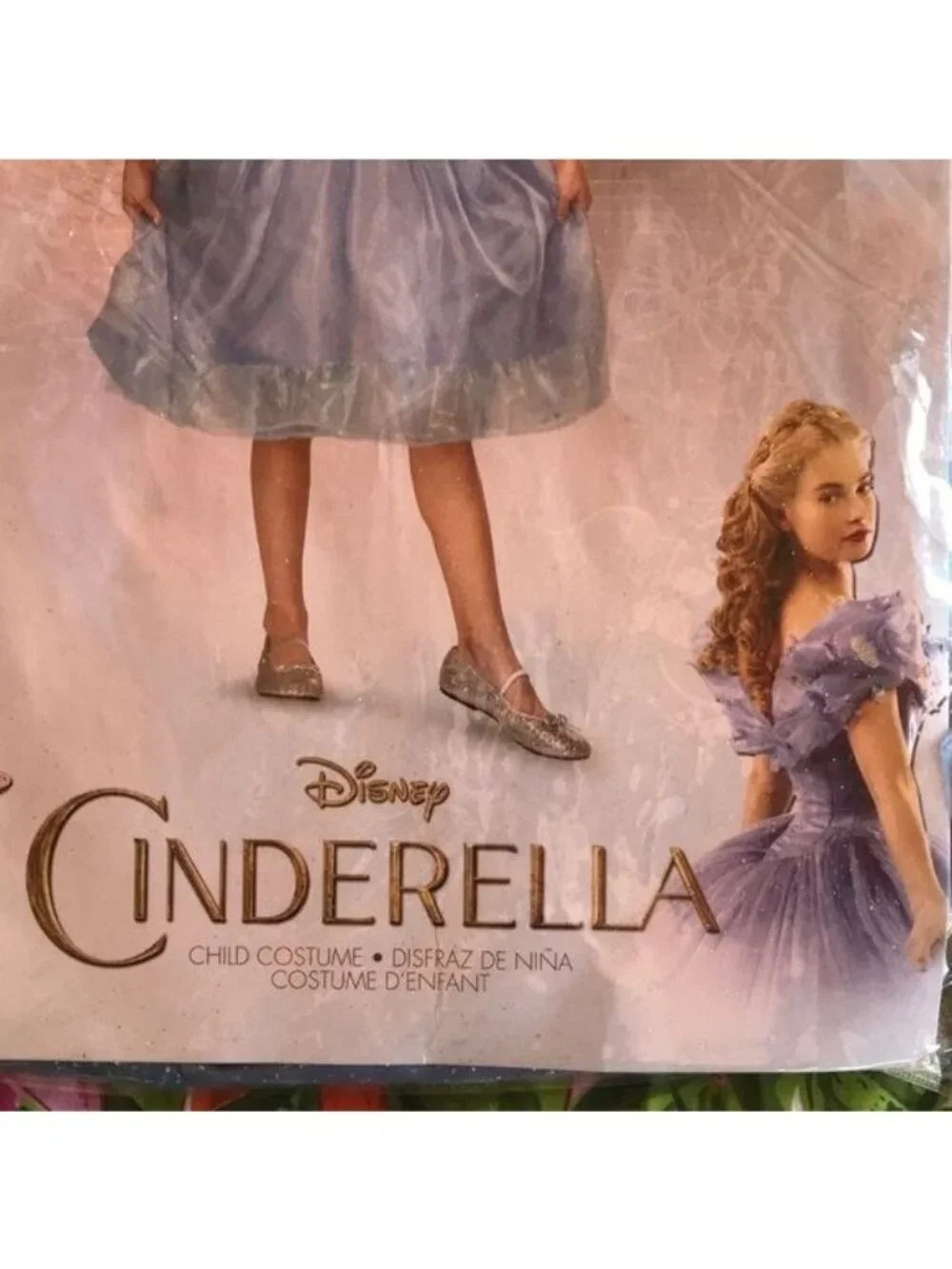 2015 Disney Cinderella Girls Costume Dress Blue Size LG 10-12 Live Action Movie